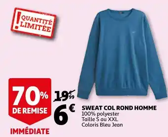 Auchan Sweat col rond homme offre