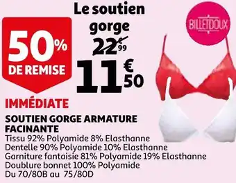 Billet doux soutien gorge armature facinante