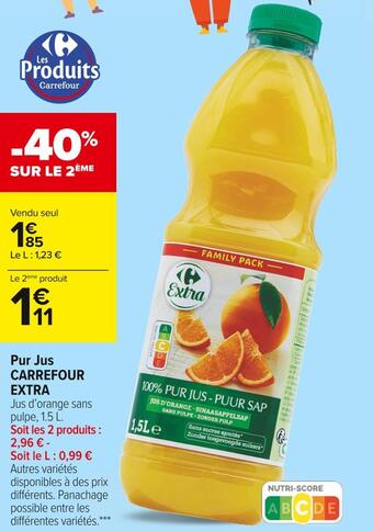 Carrefour Market Carrefour extra pur jus offre