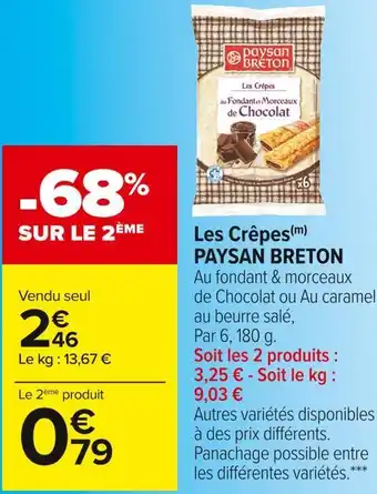Carrefour Market Paysan breton les crêpes offre