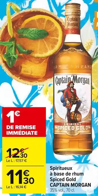 Carrefour Market Captain morgan spiritueux à base de rhum spiced gold offre
