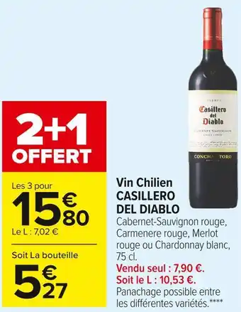 Carrefour Market Casillero del diablo vin chilien offre