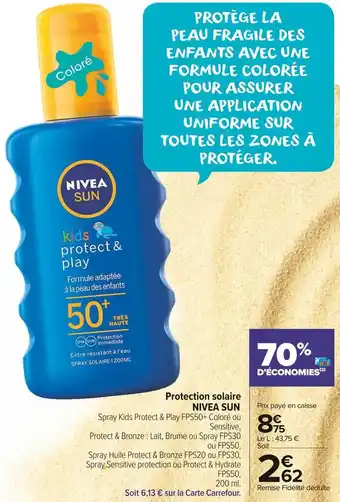 Carrefour Market Nivea sun protection solaire offre