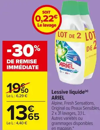 Carrefour Market Ariel lessive liquide offre