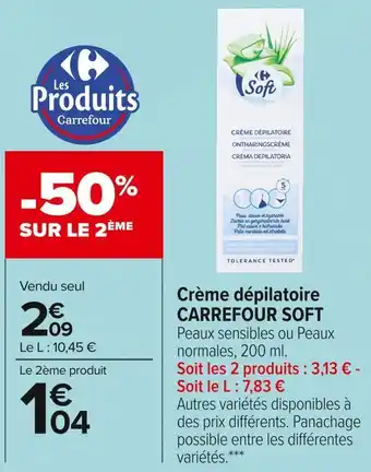 Carrefour Market Carrefour soft crème dépilatoire offre