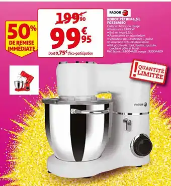 Auchan Robot pétrin 6,5 l fg336/650 offre
