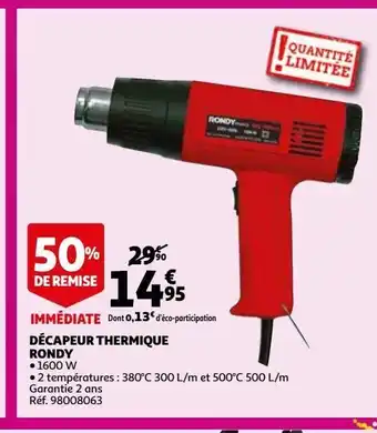Auchan Décapeur thermique rondy offre