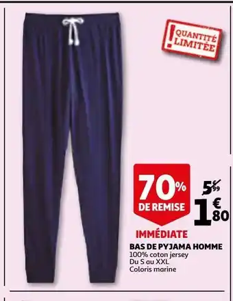 Auchan Bas de pyjama homme offre