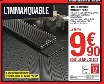 Brico Dépôt Lame De Terrasse Composite offre