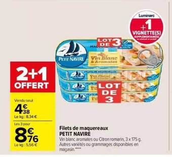 Carrefour Market Filets De Maquereaux Petit Navire offre