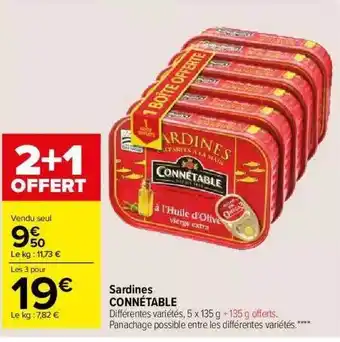 Carrefour Market Sardines Connétable offre