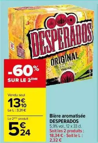 Carrefour Market Bière Aromatisée Desperados offre