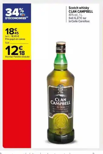 Carrefour Market Scotch Whisky Clan Campbell offre
