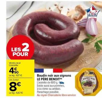 Carrefour Market Boudin Noir Aux Oignons Le Père Benoit offre
