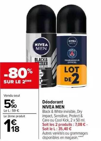 Carrefour Market Déodorant Nivea Men offre