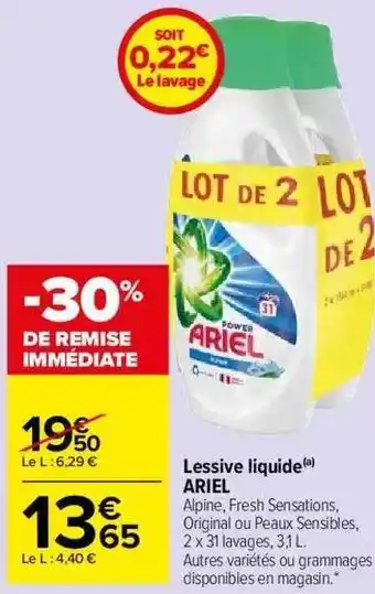 Carrefour Market Lessive Liquide Ariel offre