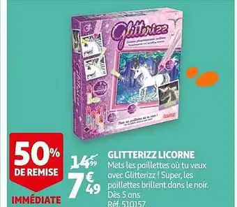 Auchan Glitterizz Licorne offre
