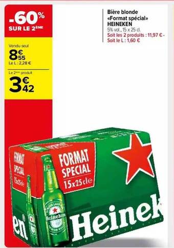 Carrefour Market Bière Blonde «format Spécial» Heineken offre