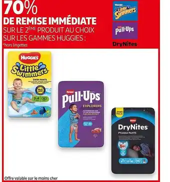 Auchan Les Gammes Huggies : Little Swimmers, Pull-ups, Dry Nites offre