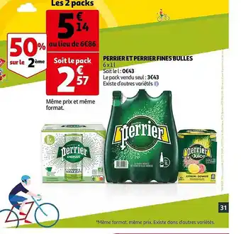 Auchan Perrier Et Perrier Fines Bulles offre