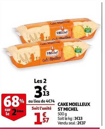 Auchan Cake Moelleux St Michel offre