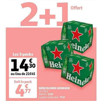 Auchan Bière Blonde Heineken offre