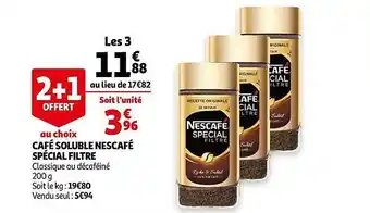 Auchan Café Soluble Nescafé Spécial Filtre offre