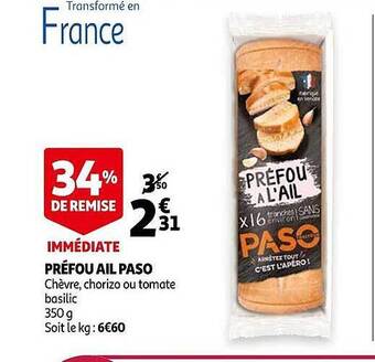Auchan Préfou Ail Paso offre