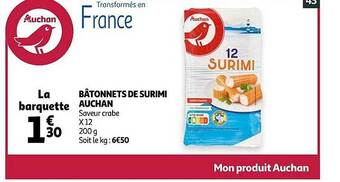 Auchan Bâtonnets De Surimi Auchan offre