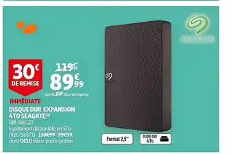 Auchan Disque Dur Expansion 4to Seagate offre