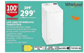 Auchan Lave-linge Top Whirlpool offre