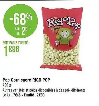 Pop Corn Sucré Rigo Pop