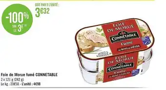 Géant Casino Foie De Morue Fumé Connétable offre