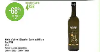 Géant Casino Huile D'olive Sélection Gault Et Millau Cauvin offre