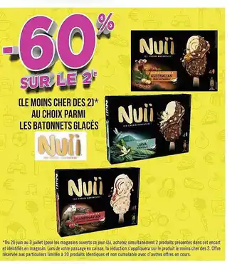 Géant Casino Bâtonnets Glacés Nuii offre