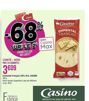 Géant Casino Emmental Français 28% M.g. Casino offre