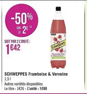 Géant Casino Schweppes Framboise & Verveine offre