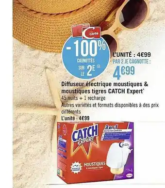 Géant Casino Diffuseur électrique Moustiques & Moustiques Tigres Catch Expert offre