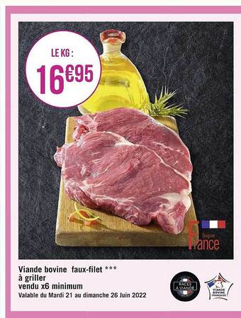 Géant Casino Viande Bovine Faux-filet *** à Griller offre