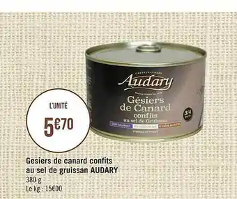 Géant Casino Gesiers De Canard Confits Au Sel De Gruissan Audary offre