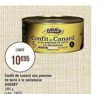 Géant Casino Confit De Canard Aux Pommes De Terre à La Sarladaise Audary offre