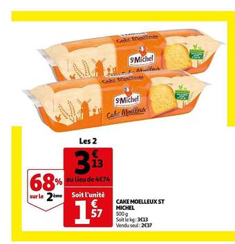 Auchan Cake Moelleux St Michel offre