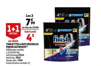 Auchan Tablettes Lave Vaisselle Finish Ultimate offre