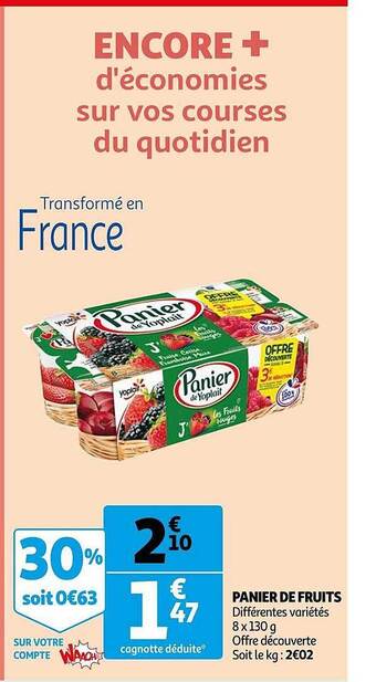 Auchan Panier De Fruits Yoplait offre