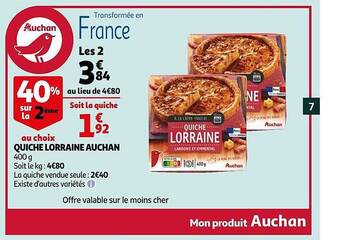 Auchan Quiche Lorraine Auchan offre