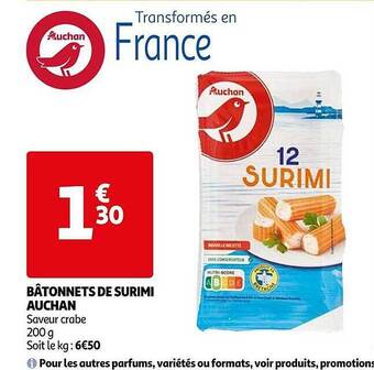Auchan Bâtonnets De Surimi Auchan offre