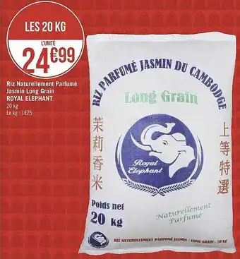 Géant Casino Riz Naturellement Parfumé Jasmin Long Grain Royal éléphant offre