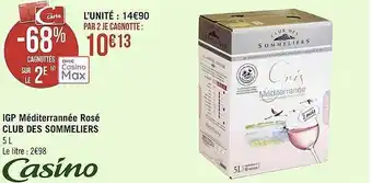 Géant Casino Igp Méditerranée Rosé Club Des Sommeliers offre