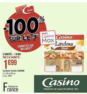 Géant Casino Lardons Fumés Casino offre