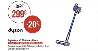 Géant Casino Aspirateur V7 Motorhead Bleu Dyson offre